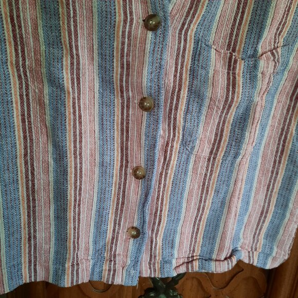 Striped Red and Blue Crop Top - Picture 8 of 16